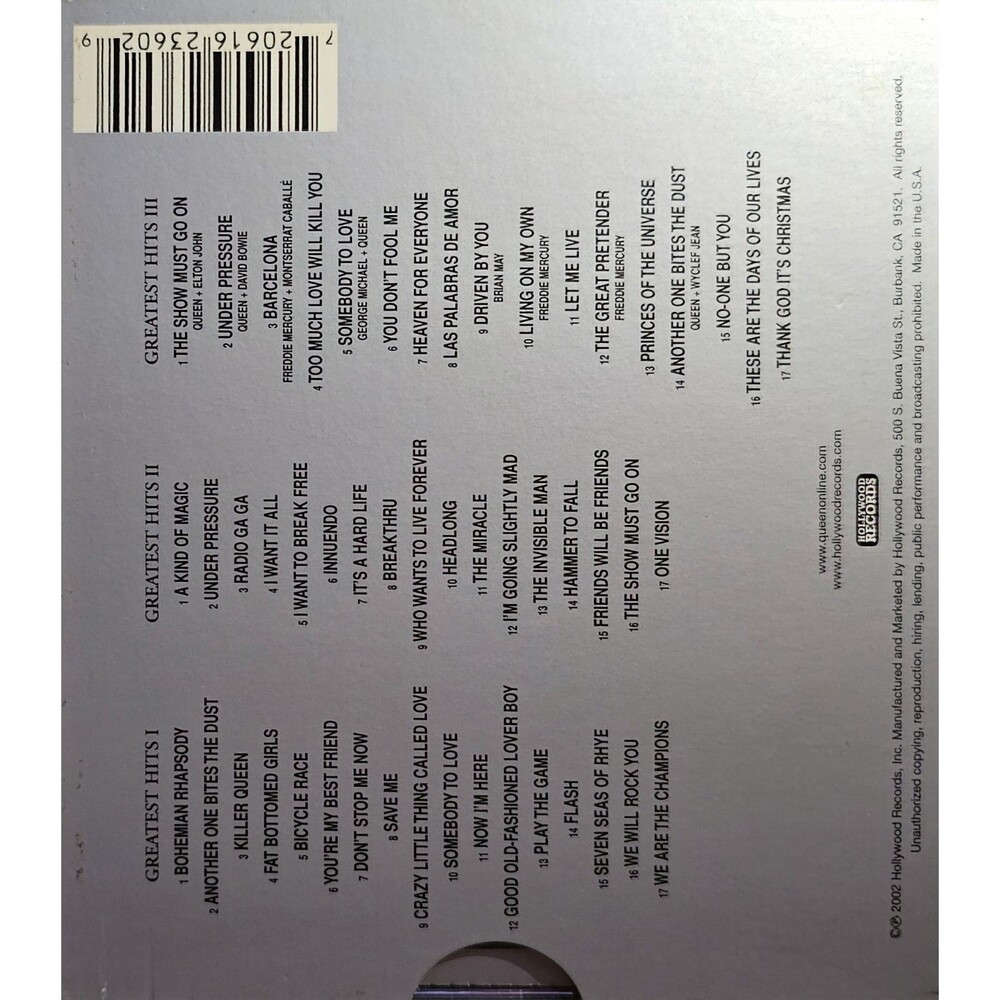Queen Greatest Hits I, II, III The Platinum Collection 3-CD Set